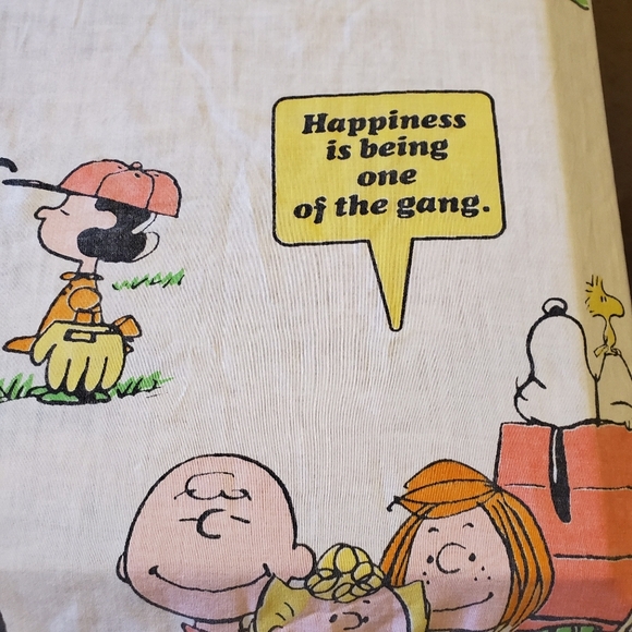 Vintage Charlie Brown Peanuts Flat Sheet 1966 - Picture 2 of 6